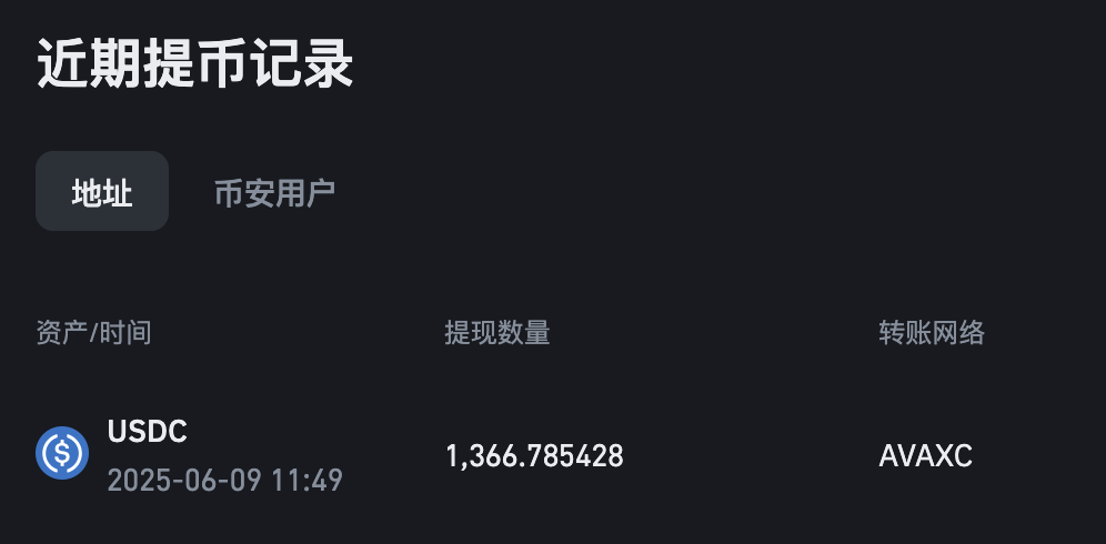 币安转账